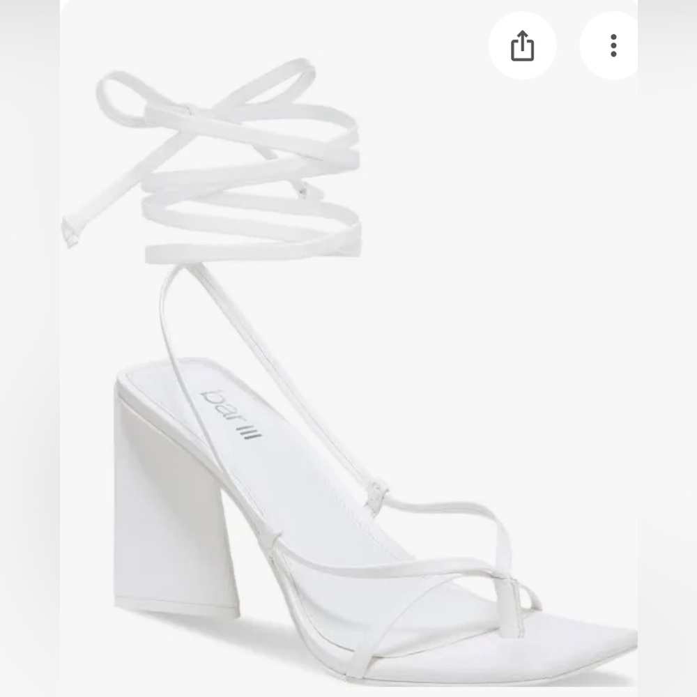 Bar III White Strappy Heels